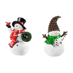 10"H LED Battery Operated Holiday Snowman, 2 ASST.,2la1741