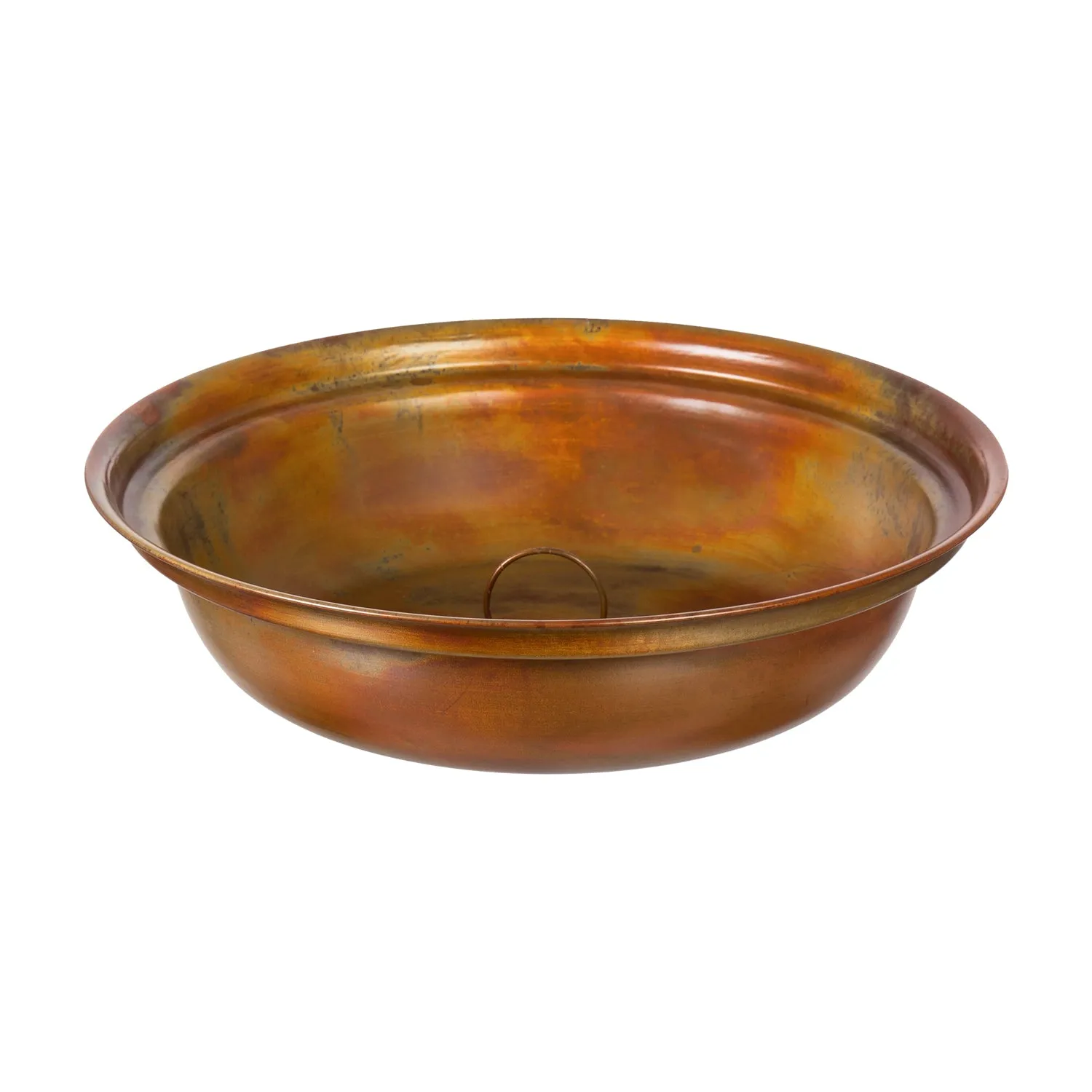 15"D Metal Rain Chain Basin, Copper Finish,47m2407