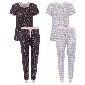 2 Pack Short Sleeve Lightweight Hacci Jogger Set