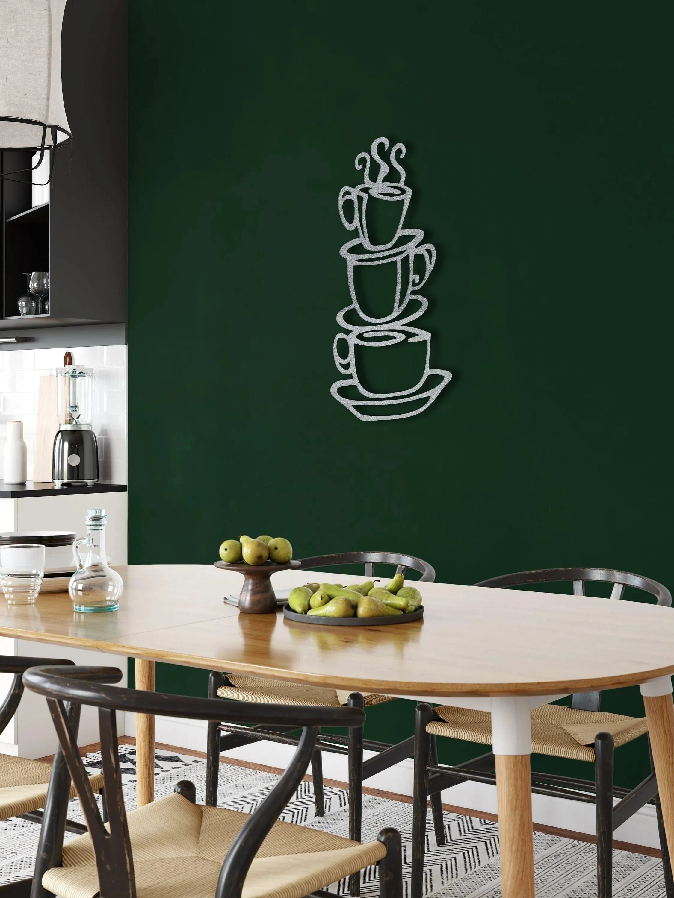 3 Cups of Coffee Wall Metal Decor