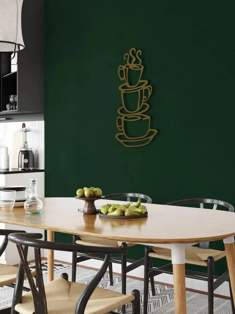 3 Cups of Coffee Wall Metal Decor
