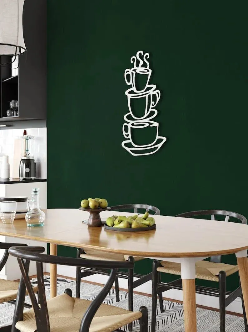 3 Cups of Coffee Wall Metal Decor
