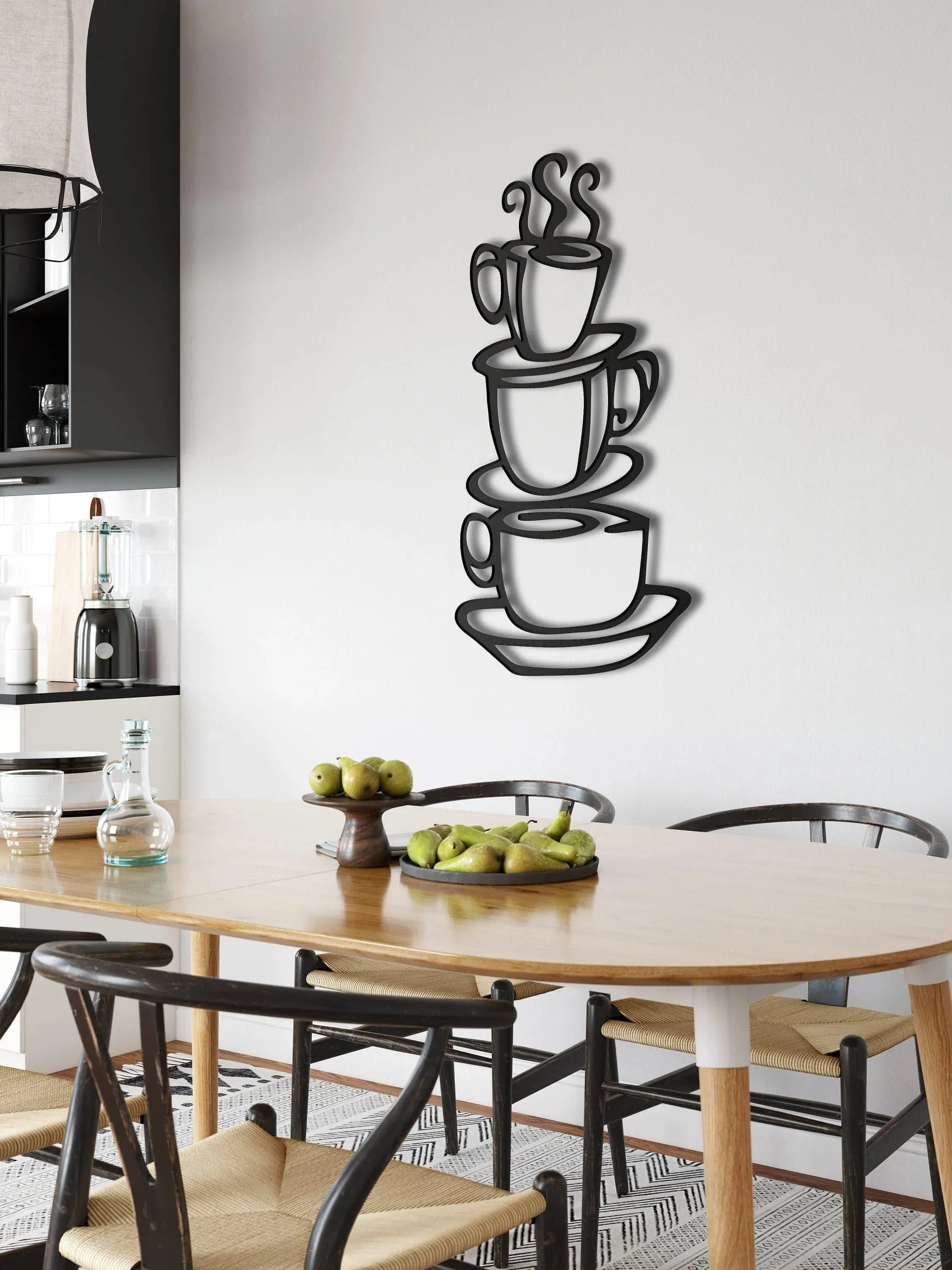 3 Cups of Coffee Wall Metal Decor