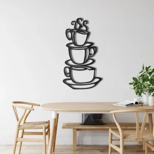 3 Cups of Coffee Wall Metal Decor