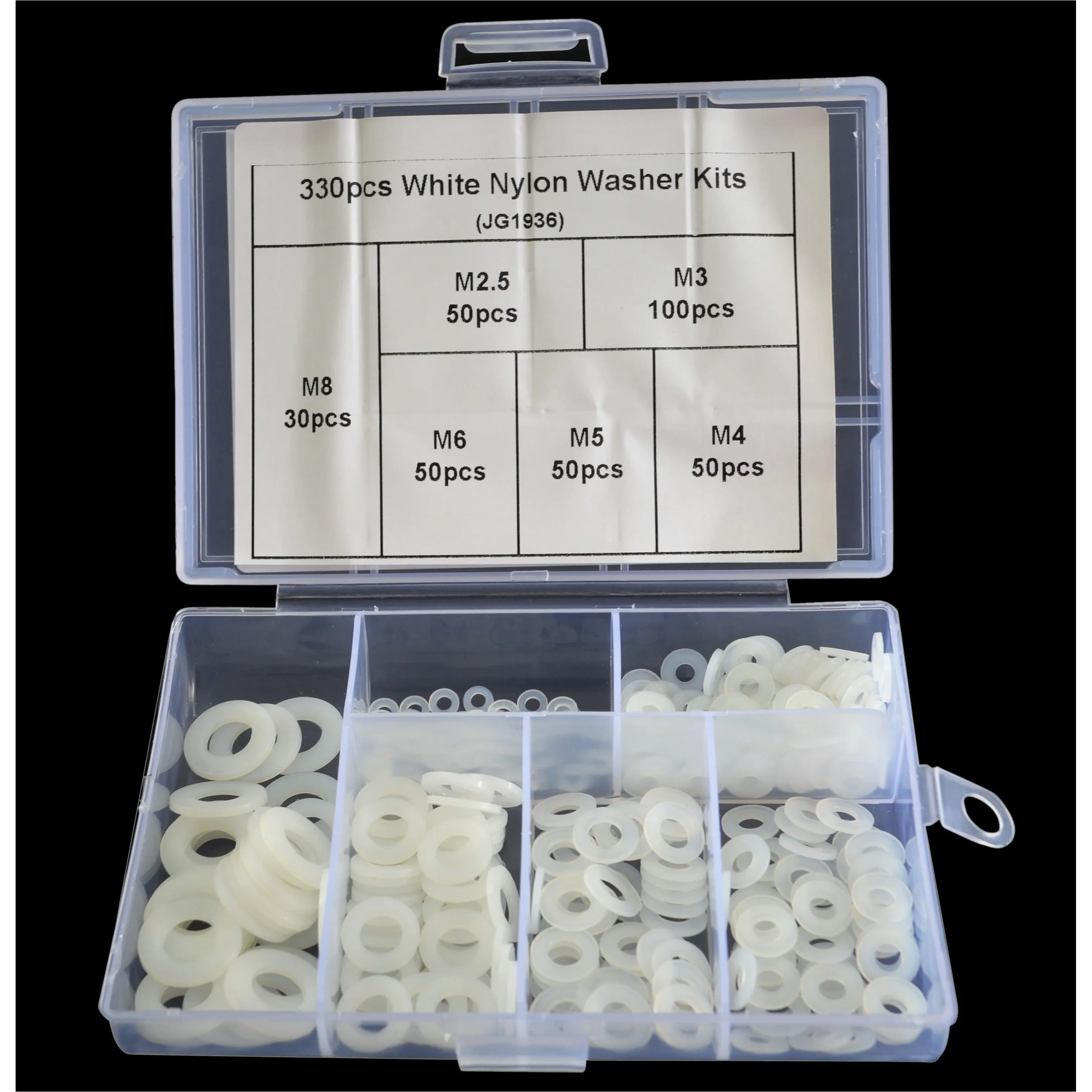 330pc Metric Nylon Washer Grab Kit Assortment