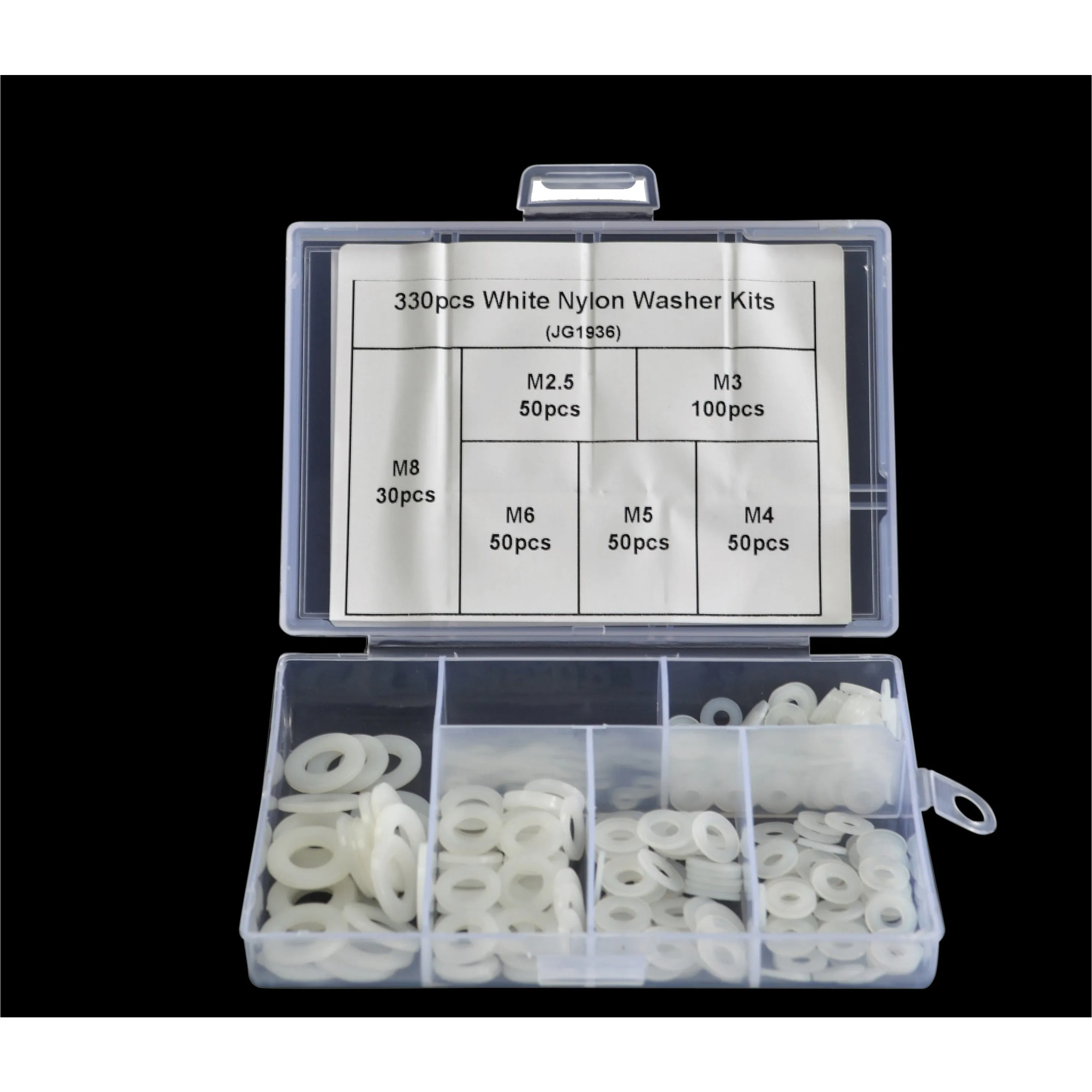 330pc Metric Nylon Washer Grab Kit Assortment