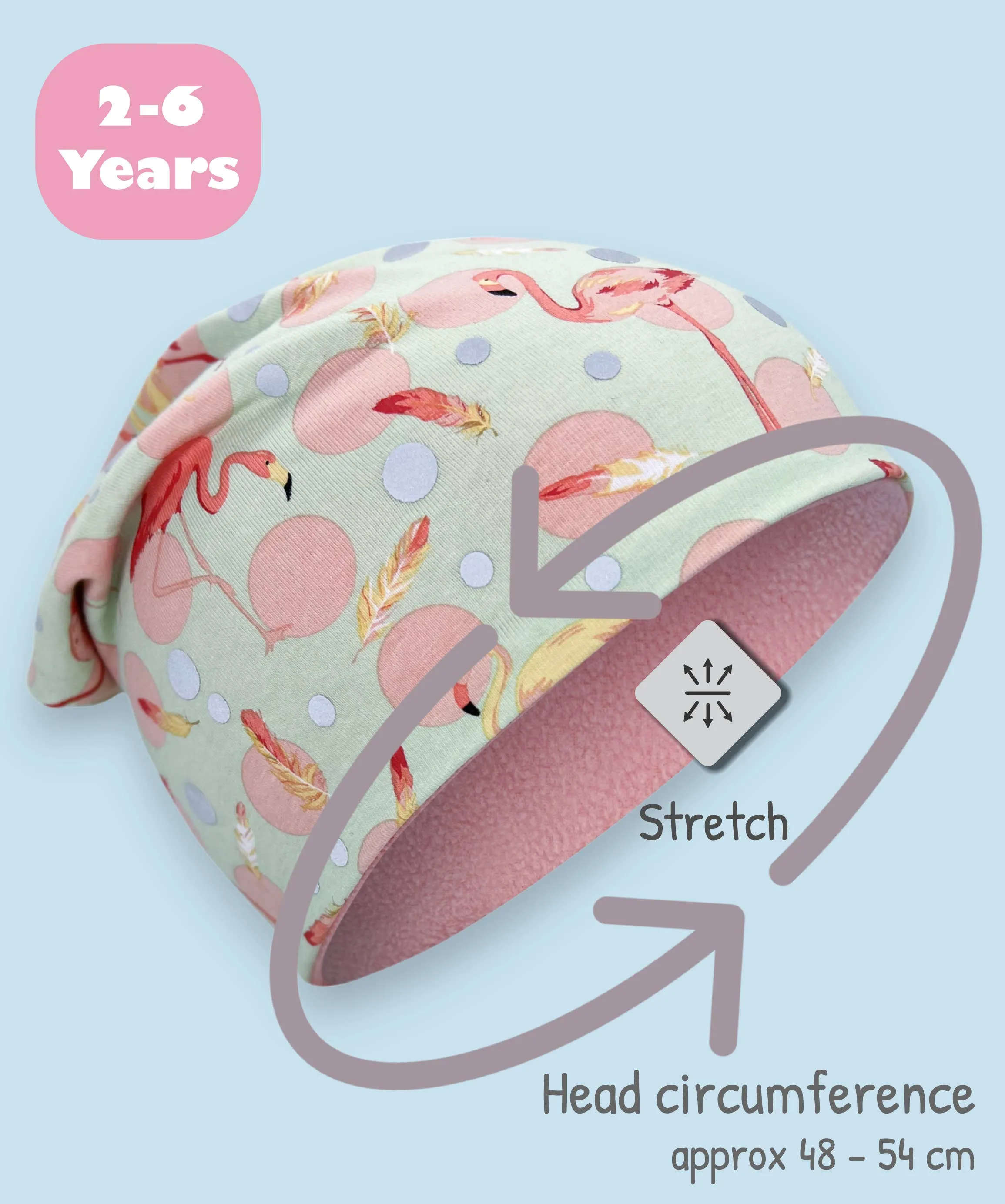 360° Reflector Hat & Loop Set - Flamingo Winter with Fleece