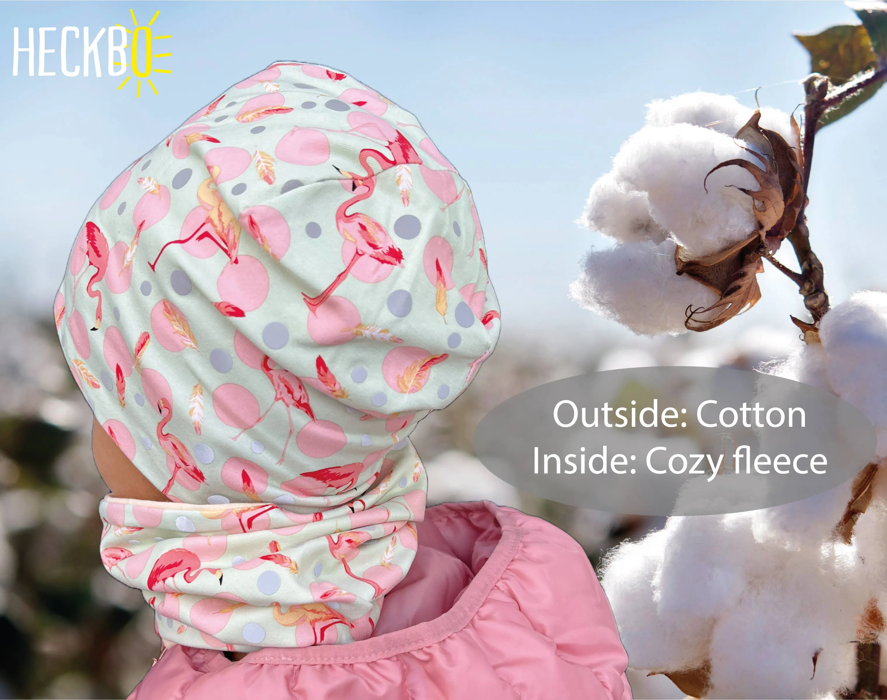 360° Reflector Hat & Loop Set - Flamingo Winter with Fleece
