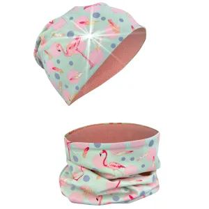 360° Reflector Hat & Loop Set - Flamingo Winter with Fleece