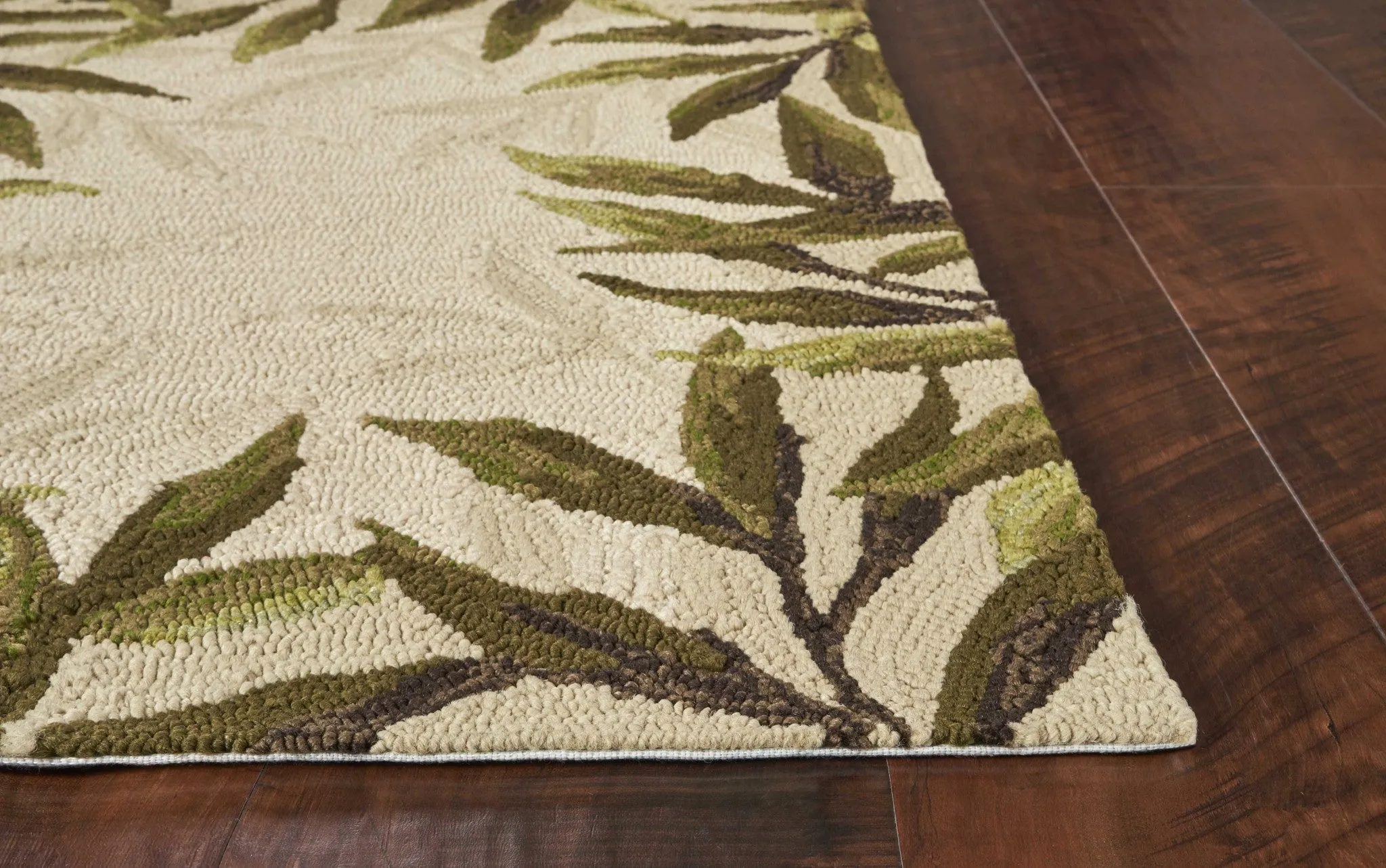 3'x5' Sand Beige Hand Hooked UV Treated Bordered Coastal Sea Grass Indoor Outdoor Area Rug