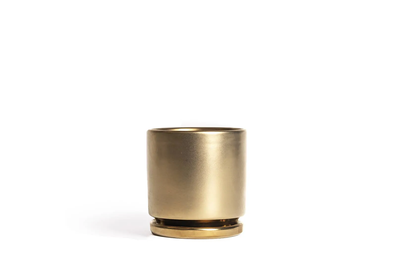 4.5" Cylinder Pot with Water Saucer | Textured Forest