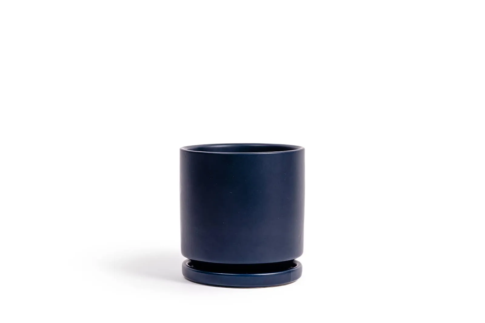 4.5" Cylinder Pot with Water Saucer | Textured Forest