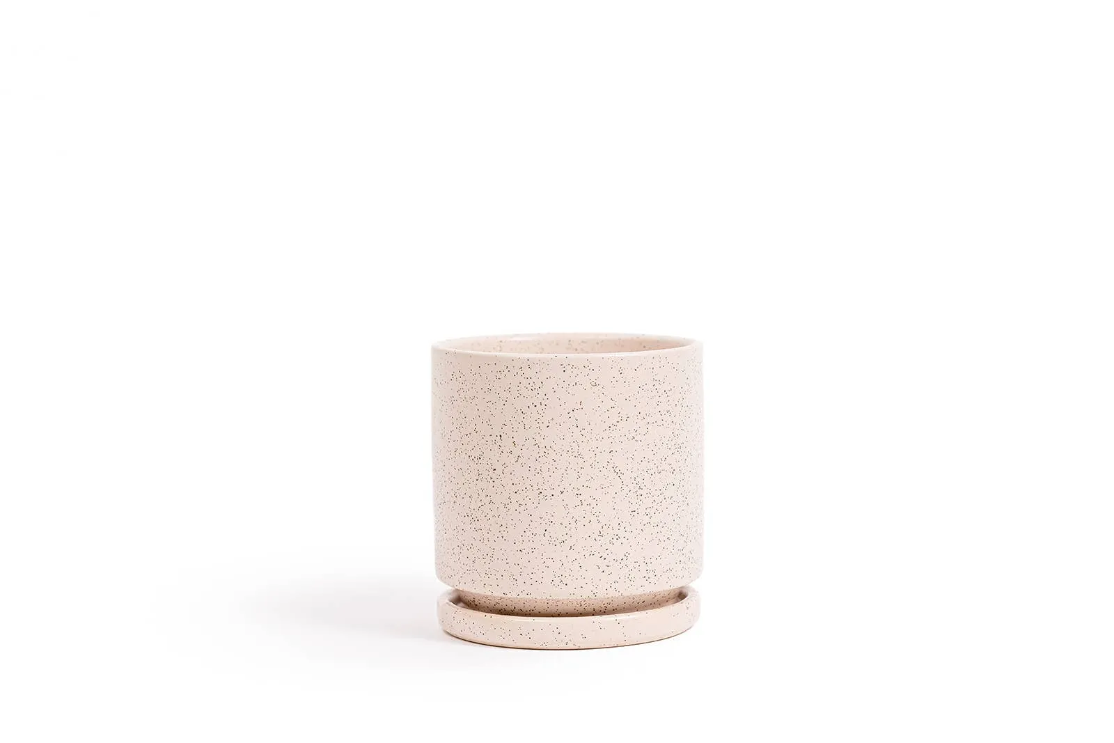 4.5" Cylinder Pot with Water Saucer | Textured Forest