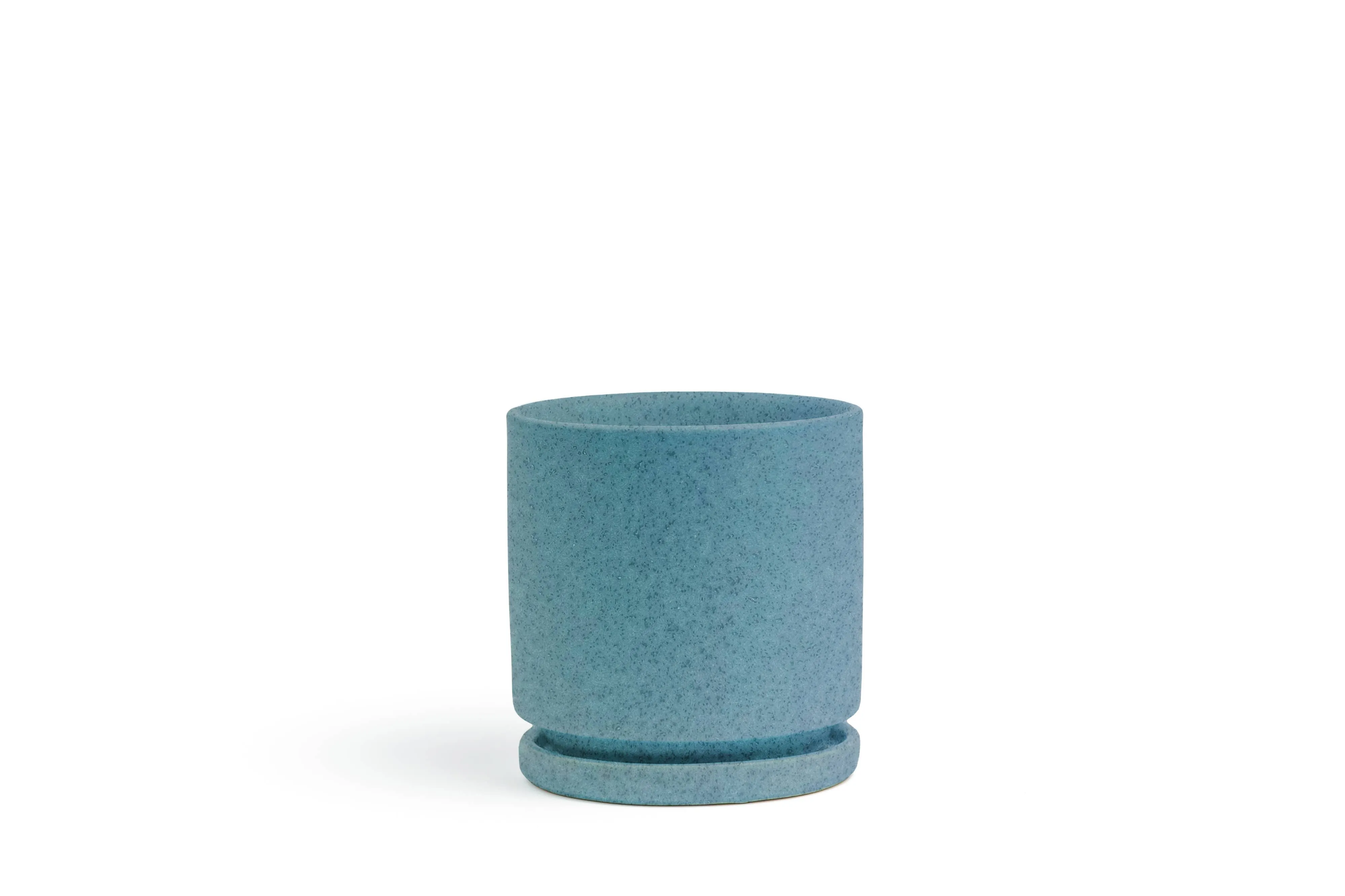 4.5" Cylinder Pot with Water Saucer | Textured Forest