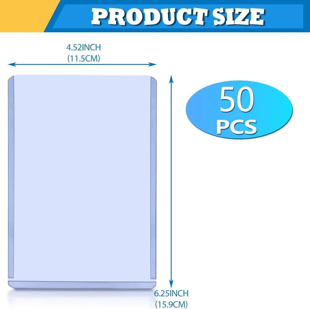 4"x6"Hard Plastic Card Sleeves: 50-PackWaterproof Postcard&TradingCardProtectors