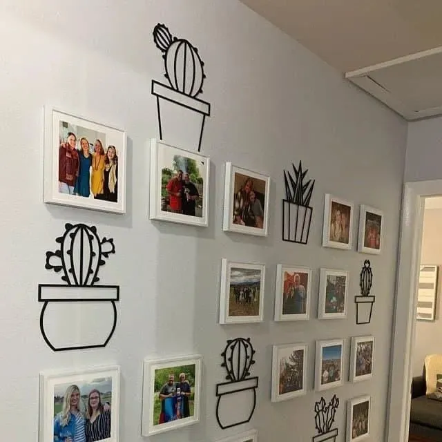 6 Pieces Metal Cactus Wall Decor