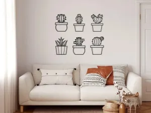 6 Pieces Metal Cactus Wall Decor
