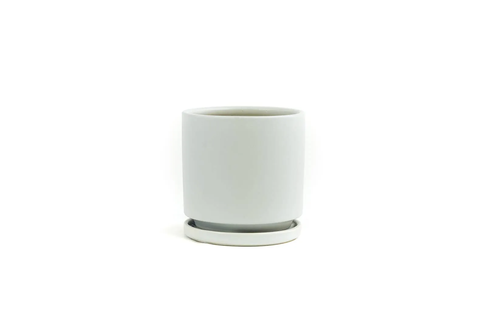 6.25" Gemstone Cylinder Pots with Water Saucers | Stone