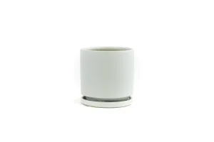 6.25" Gemstone Cylinder Pots with Water Saucers | Stone