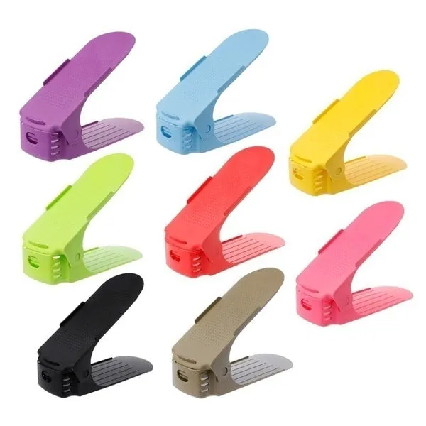 8 Colors Adjustable Plastic Shoes Rack Durable Space Saving Storage Rack