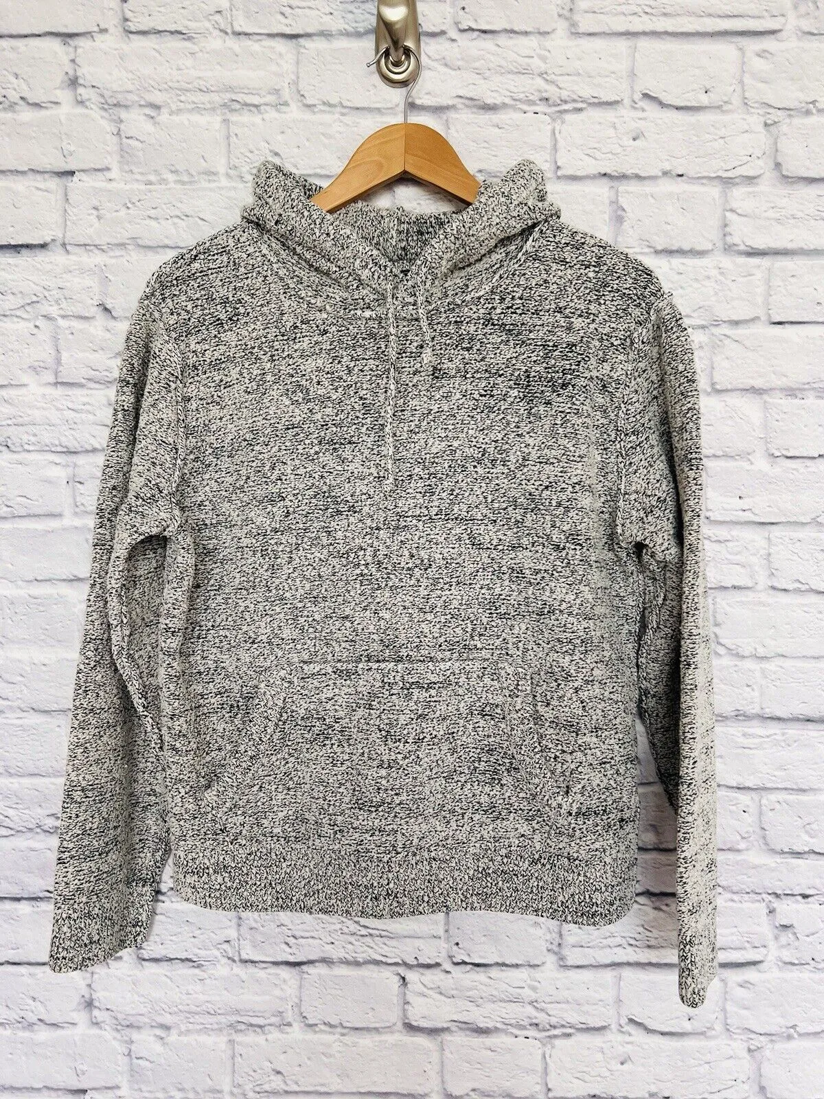 ABERCROMBIE & FITCH Warm Heavy Knit Sweater Sz S  Pullover Hood Pocket