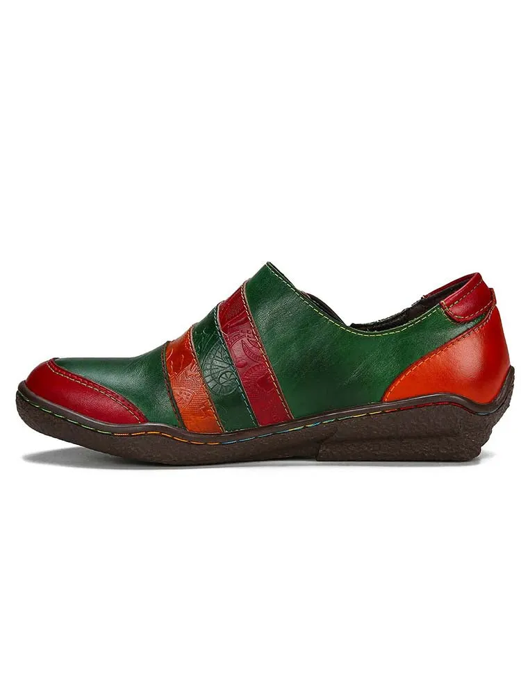 Addilynn Retro Handmade Leather Flat Shoes