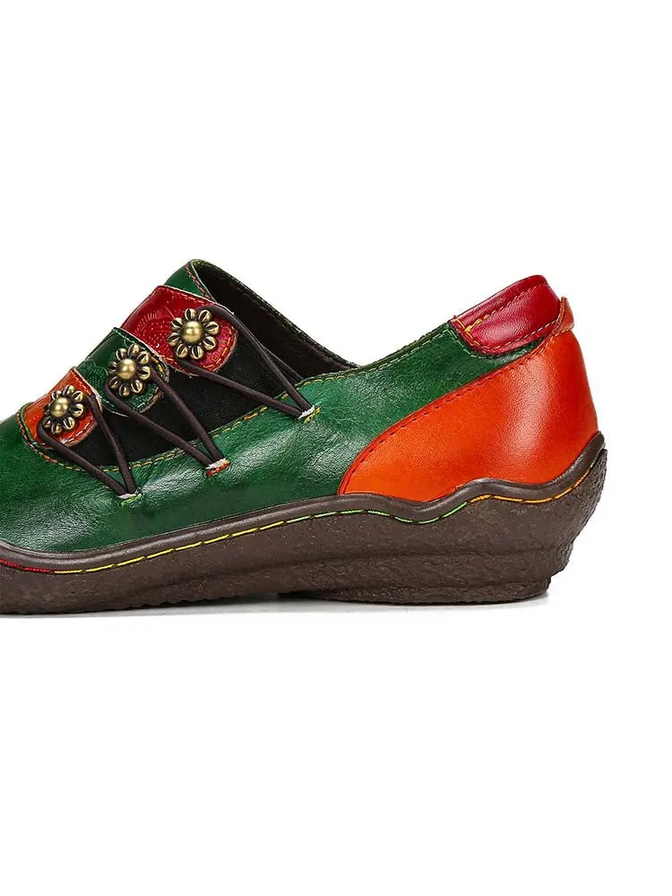 Addilynn Retro Handmade Leather Flat Shoes