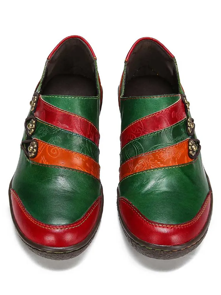 Addilynn Retro Handmade Leather Flat Shoes