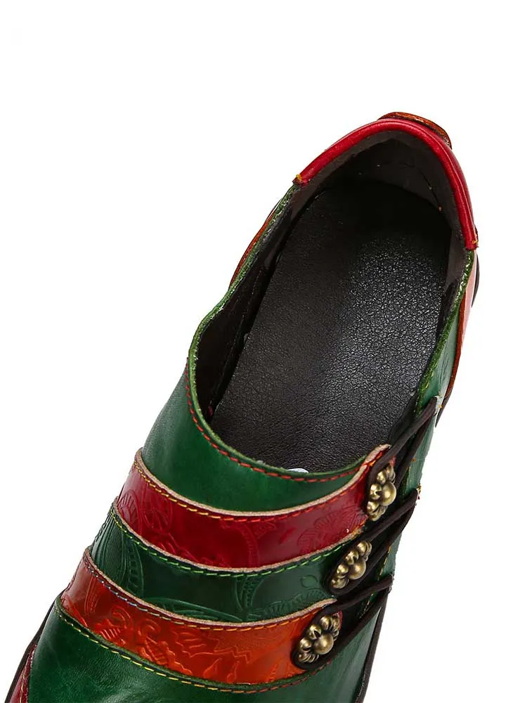 Addilynn Retro Handmade Leather Flat Shoes