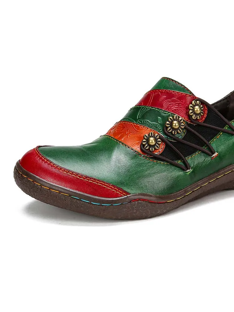 Addilynn Retro Handmade Leather Flat Shoes