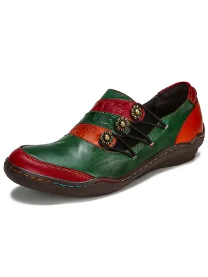 Addilynn Retro Handmade Leather Flat Shoes