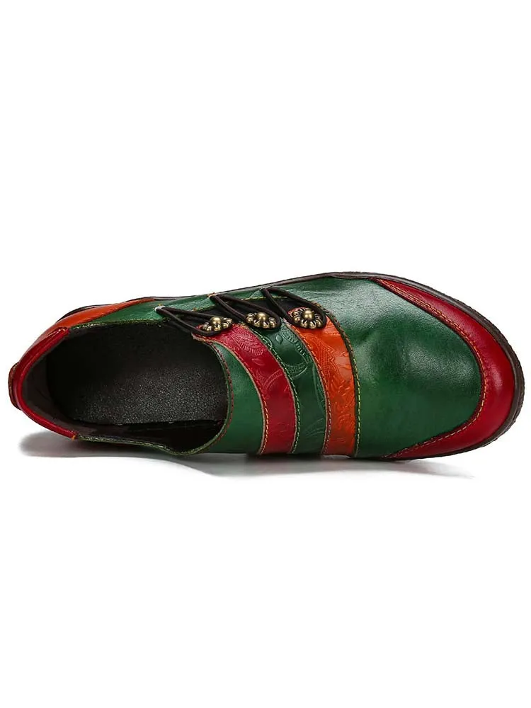 Addilynn Retro Handmade Leather Flat Shoes