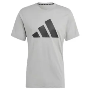 Adidas Medium Grey Heather / Black Train Essentials Feelready Logo Training Men Tennis Tee