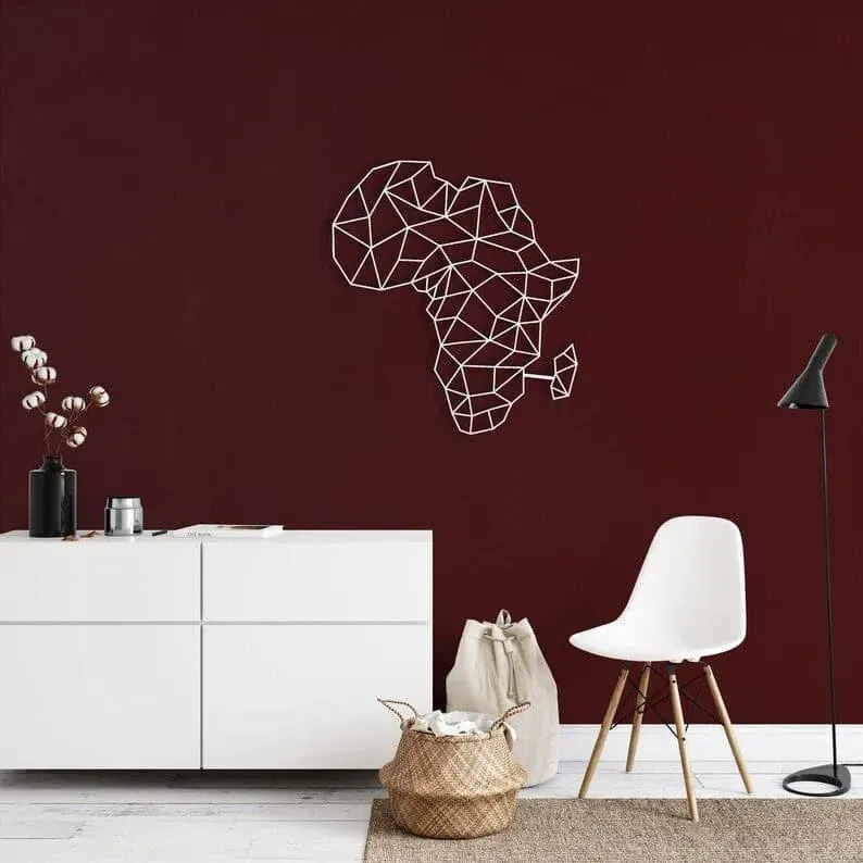 Africa Map Metal Wall Decor