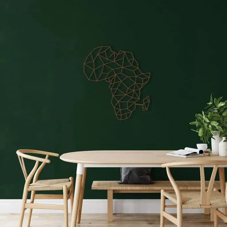 Africa Map Metal Wall Decor