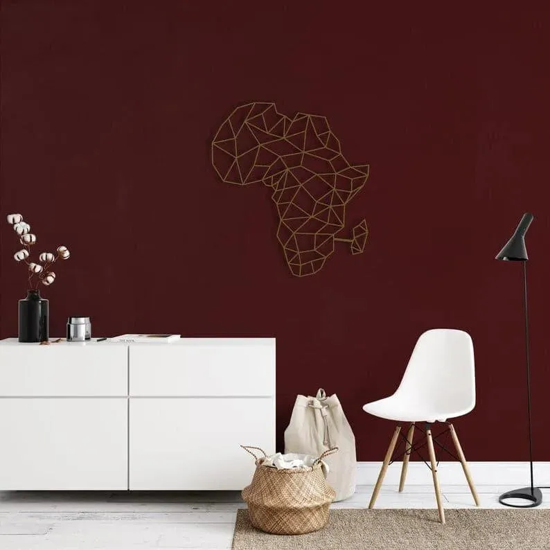 Africa Map Metal Wall Decor