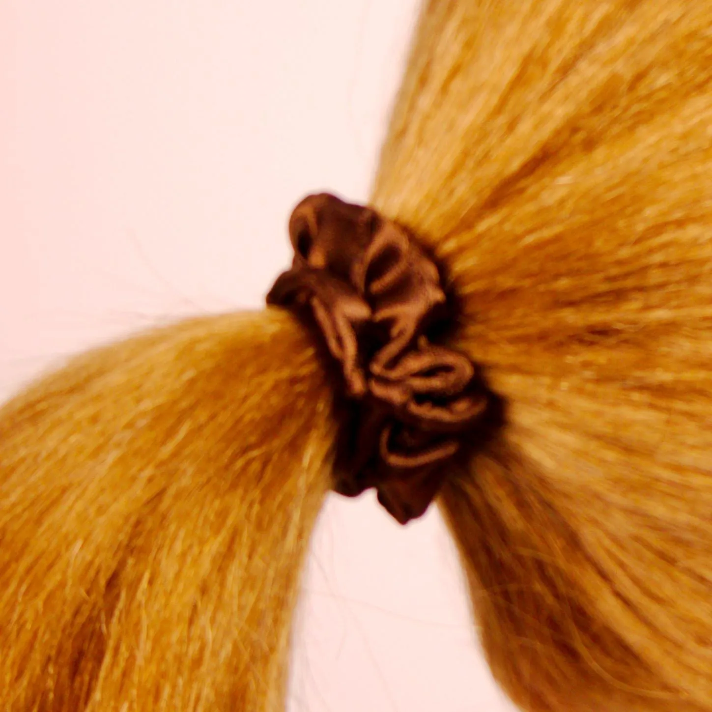 Amelia Beauty, Brown Satin Scrunchies, 2.25in Diameter, Gentle on Hair, Strong Hold, No Snag, No Dents or Creases. 12 Pack