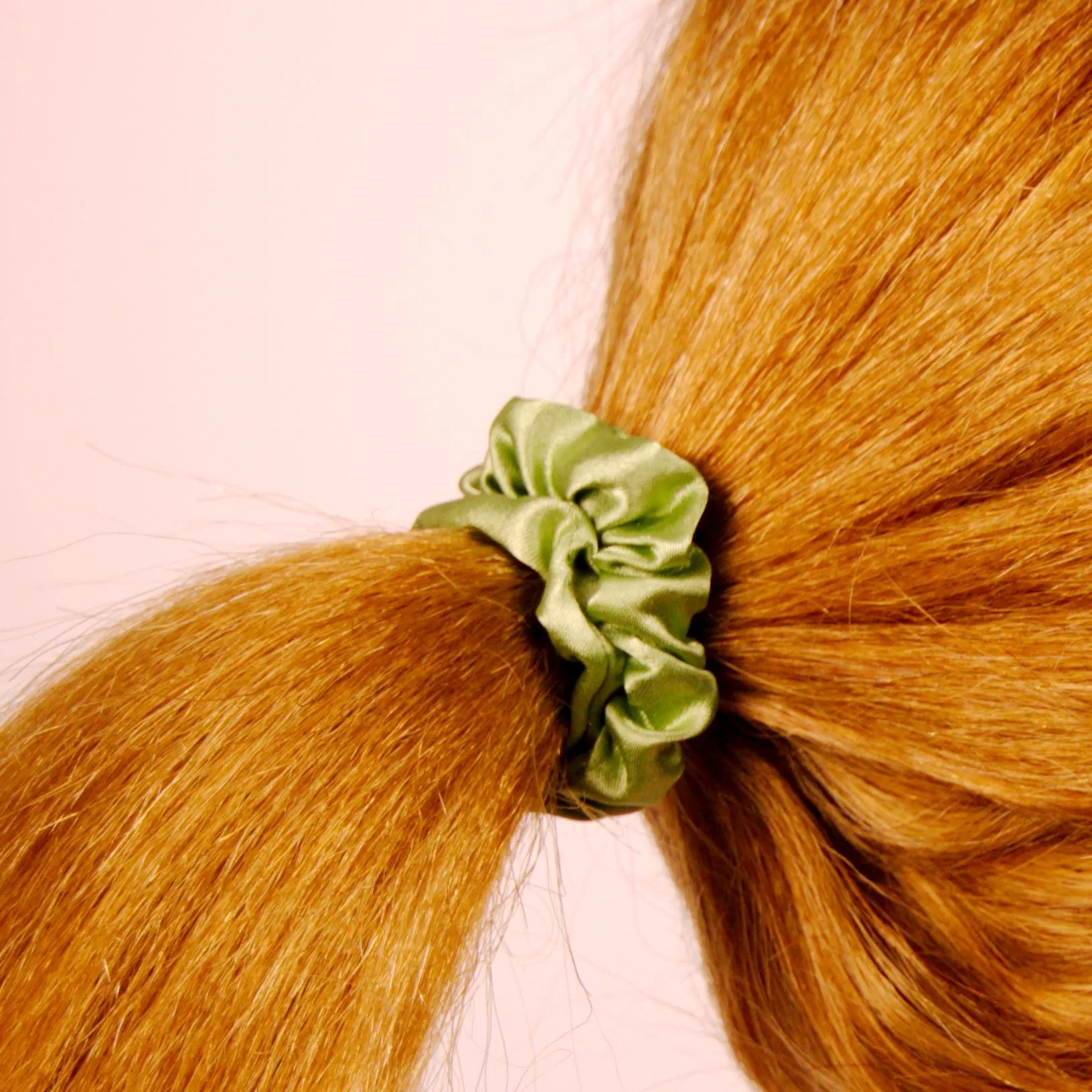 Amelia Beauty, Lime Satin Scrunchies, 2.25in Diameter, Gentle on Hair, Strong Hold, No Snag, No Dents or Creases. 12 Pack