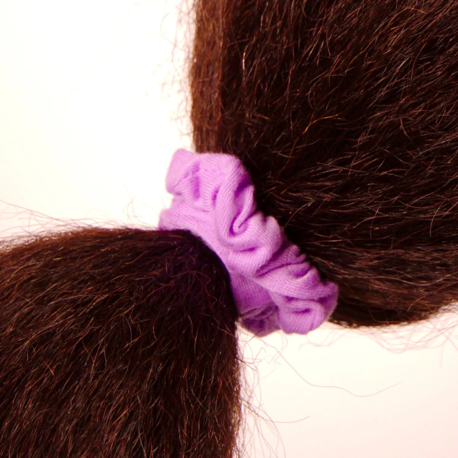 Amelia Beauty, Medium Purple Jersey Scrunchies, 2.5in Diameter, Gentle on Hair, Strong Hold, No Snag, No Dents or Creases. 10 Pack