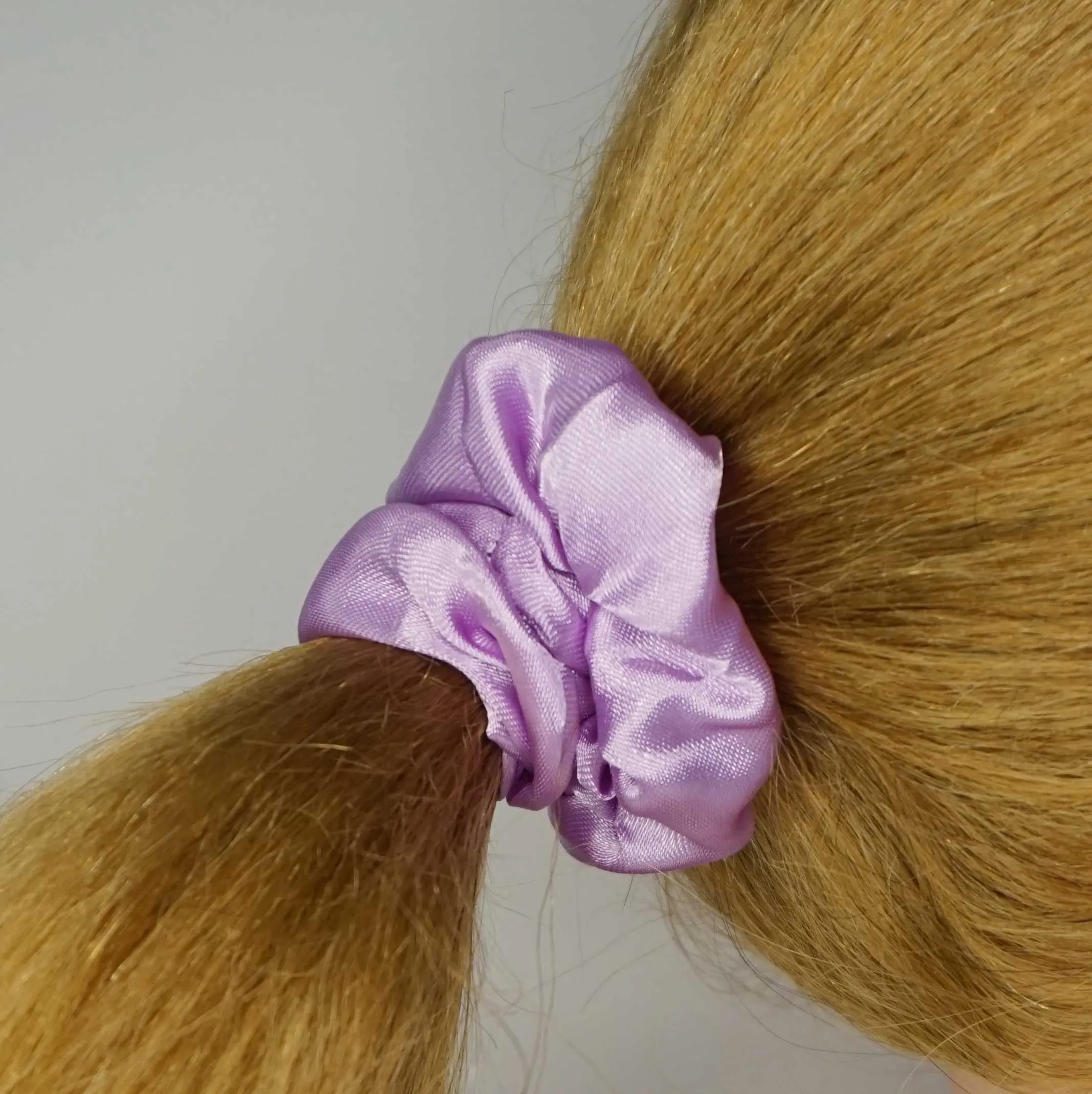 Amelia Beauty Products, Lavender Satin Scrunchies, 3.5in Diameter, Gentle on Hair, Strong Hold, No Snag, No Dents or Creases. 8 Pack