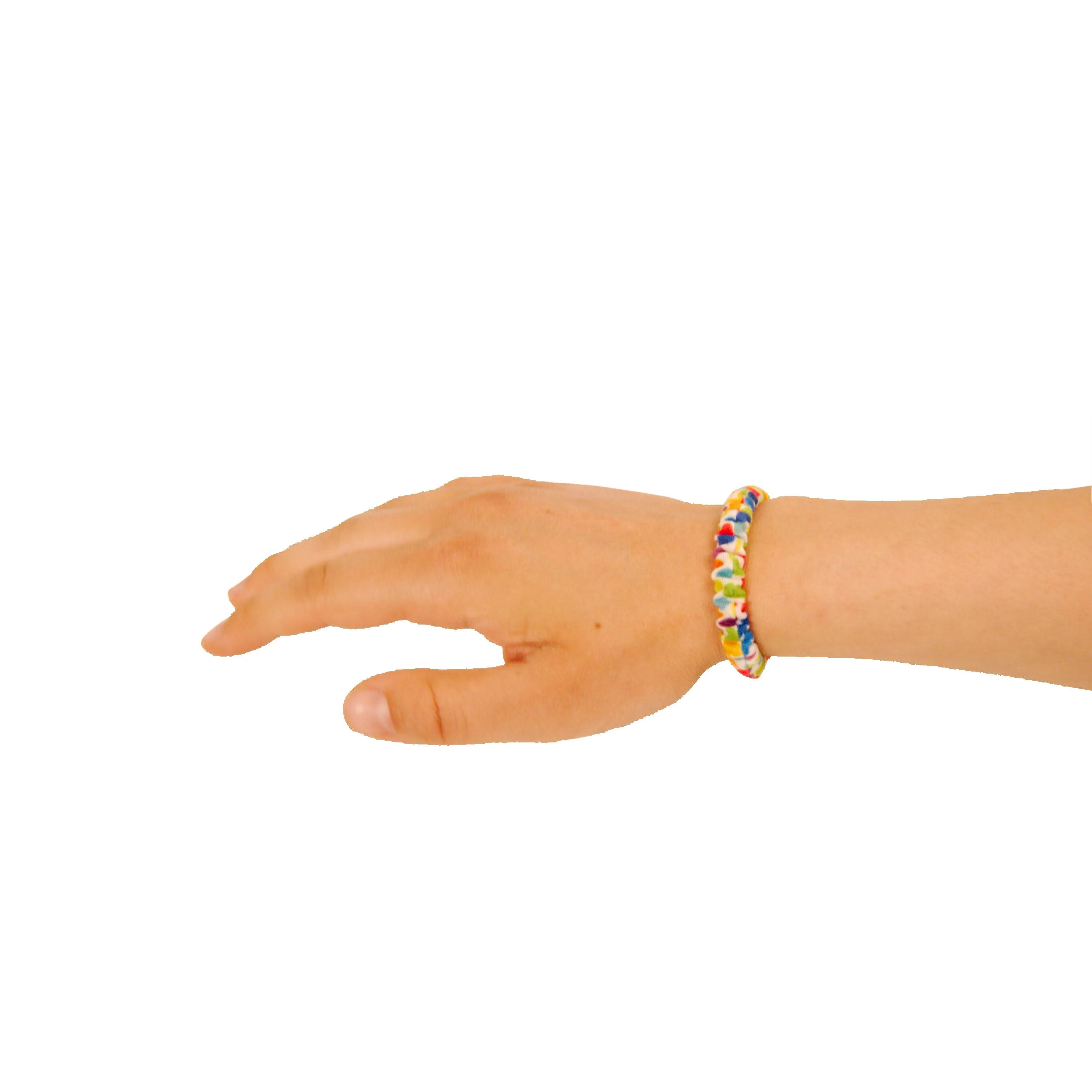 Amelia Beauty, Rainbow Dots Skinny Jersey Scrunchies, 2.125in Diameter, Gentle on Hair, Strong Hold, No Snag, No Dents or Creases. 12 Pack