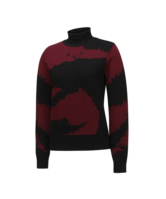 ANEW Golf: Women Cashmere Blend High Neck Sweater - Wine