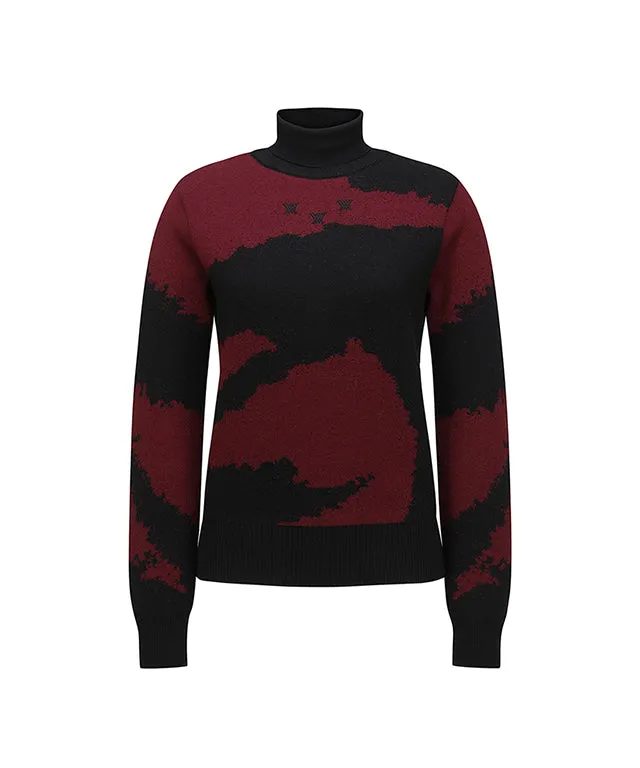 ANEW Golf: Women Cashmere Blend High Neck Sweater - Wine
