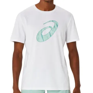 Asics Brilliant White Seasonal Logo Graphic Short Sleeve Men Tennis Top