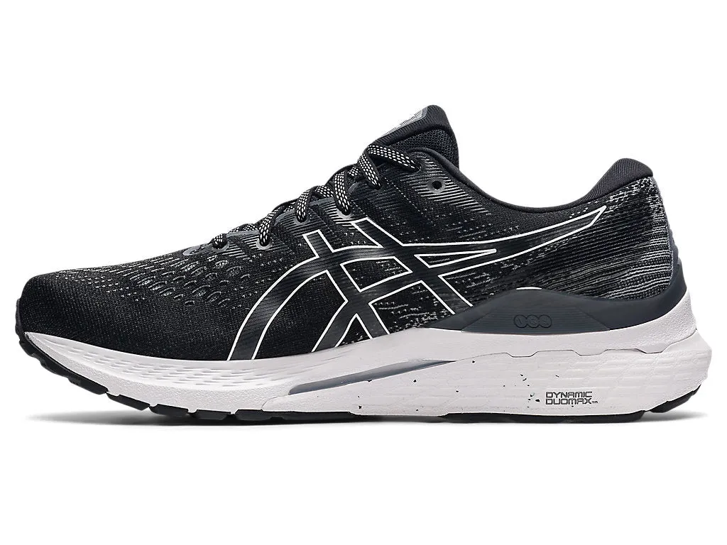 Asics Women's Gel-Kayano 28 Wide (D) Running Shoes in Black/White