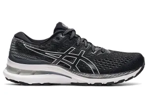 Asics Women's Gel-Kayano 28 Wide (D) Running Shoes in Black/White