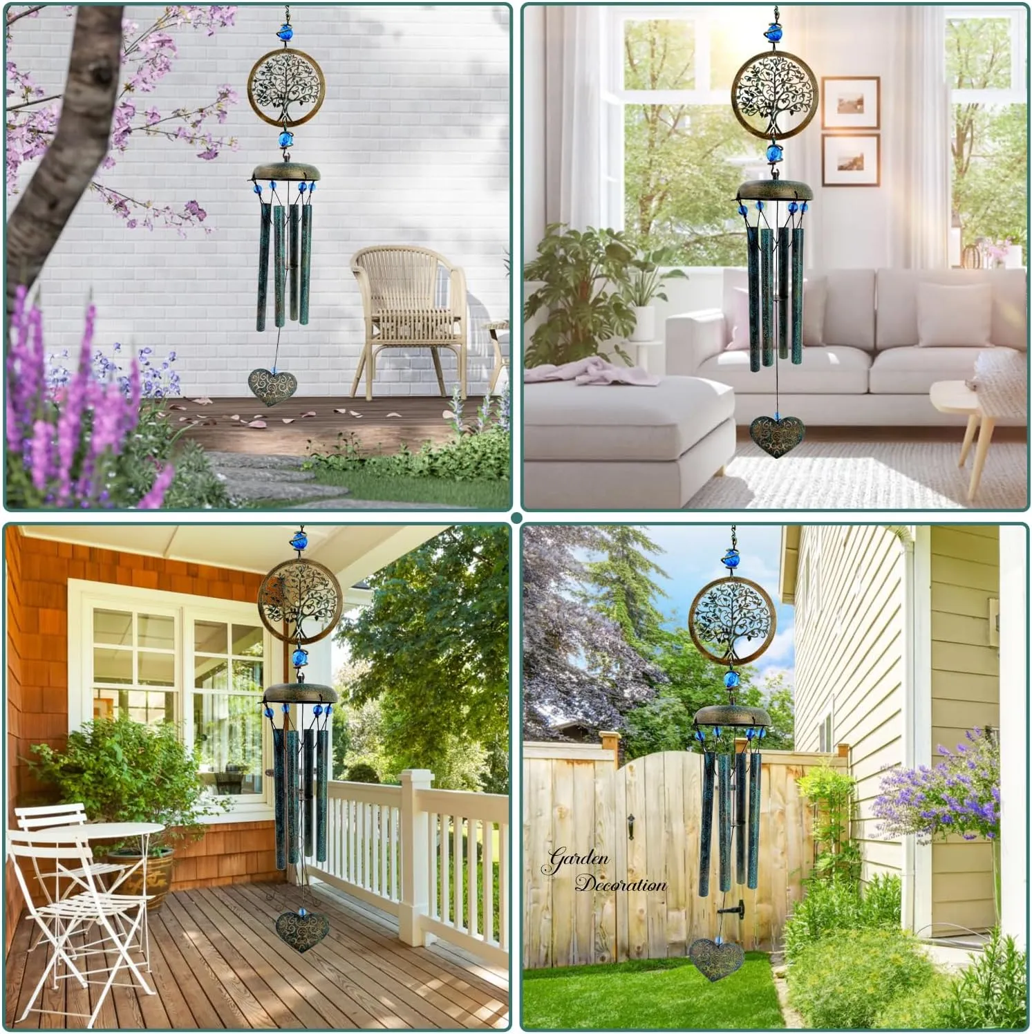 ASTARIN Sympathy Wind Chimes Outdoor Large Deep Tone,36" Handmade Wind Chimes Tu