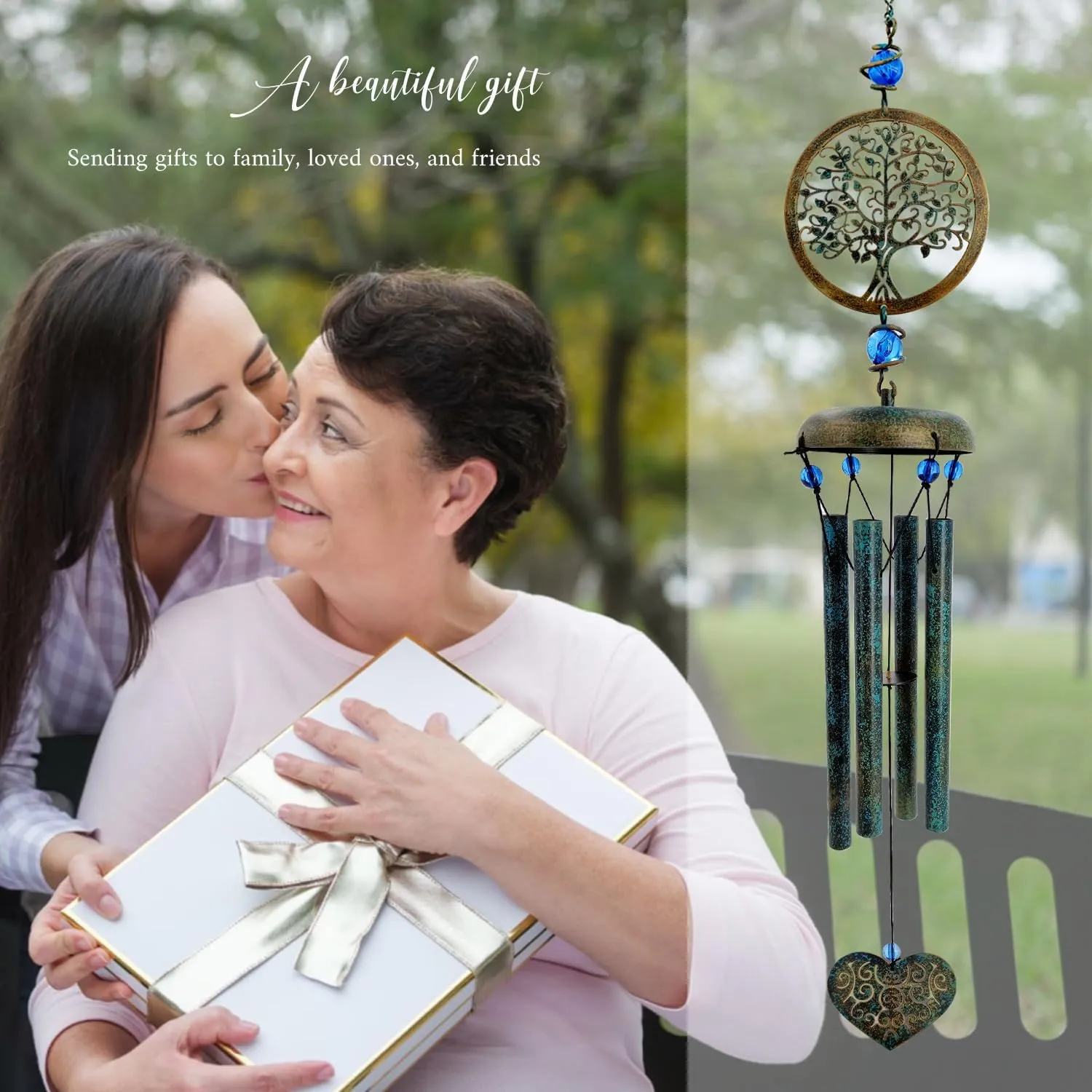 ASTARIN Sympathy Wind Chimes Outdoor Large Deep Tone,36" Handmade Wind Chimes Tu