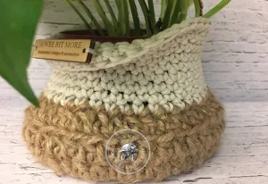 Basket Storage Vegan Ecru & Tan