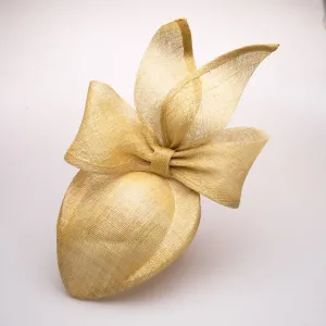 Big Bow Sinamay Pillbox Fascinator: Yellow